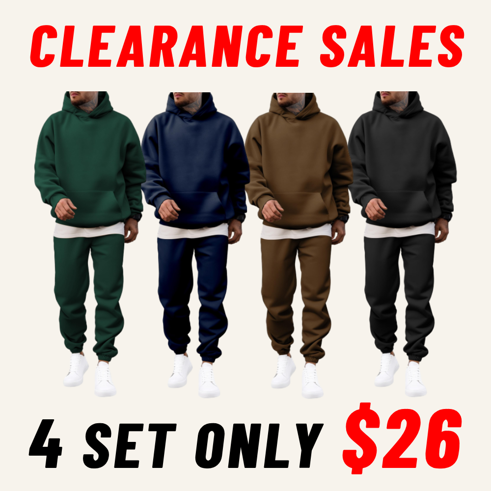 Men's 2 Piece Outfits Hoodie Sweatshirt Tracksuit & Joggers Sweatpants