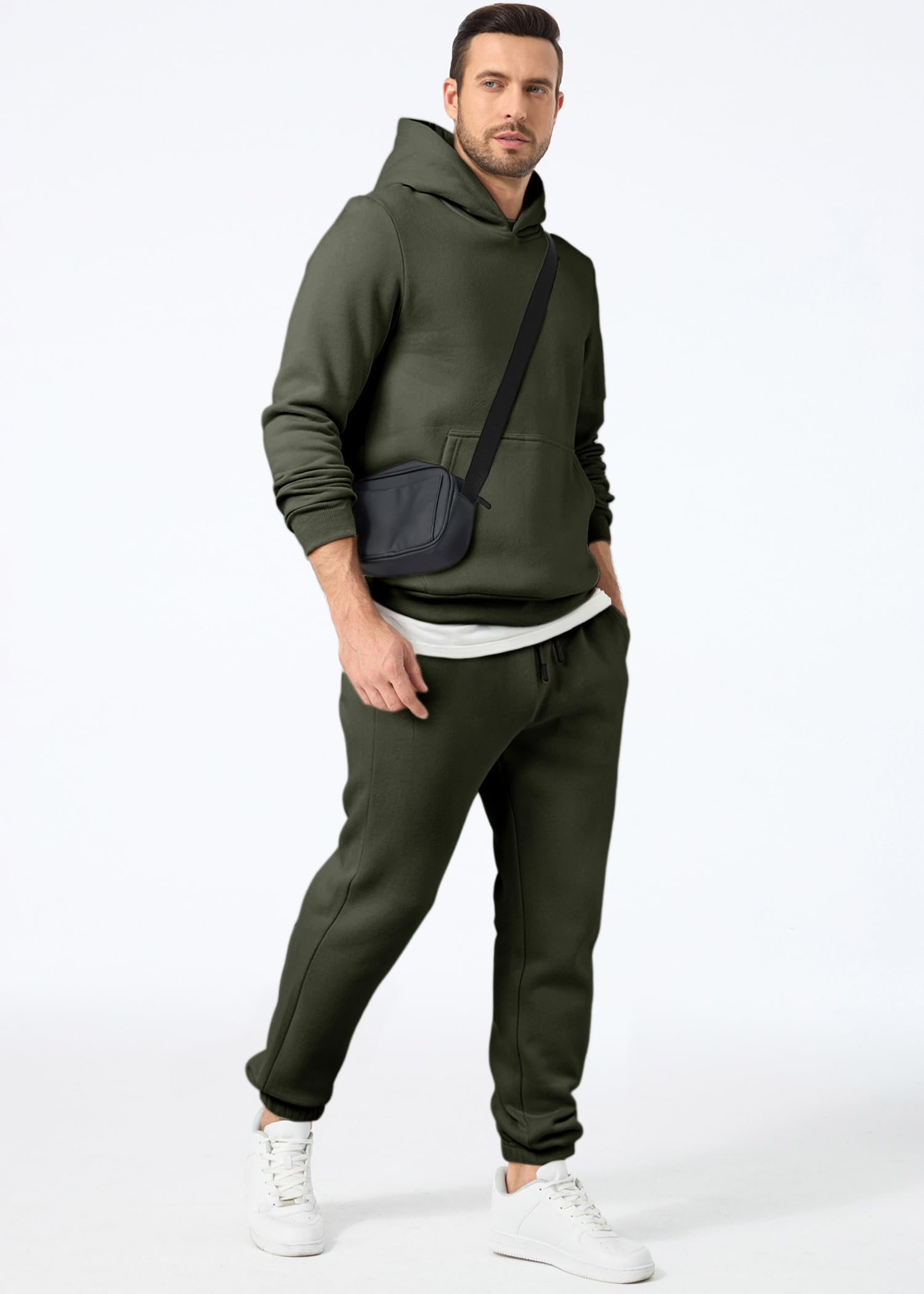 Men's 2 Piece Outfits Hoodie Sweatshirt Tracksuit & Joggers Sweatpants Sweatsuit Set
