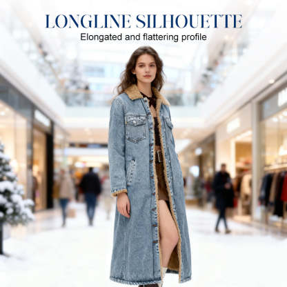 DD 🔥Christmas Special Offer:80% OFF — Lady's warm and durable long denim coat