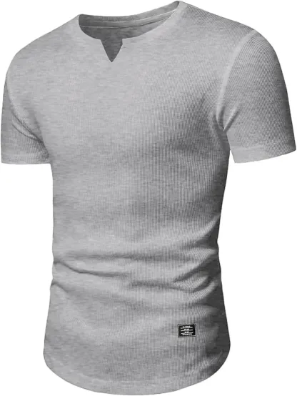 🔥Men's 12-Pack Cotton Longline Henley V-Neck T-Shirts