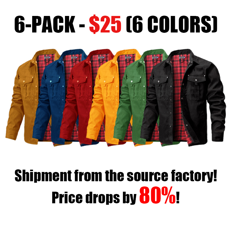 Men's Flannel Lined Shacket Jacket Plaid Brushed Lining Cowboy Western