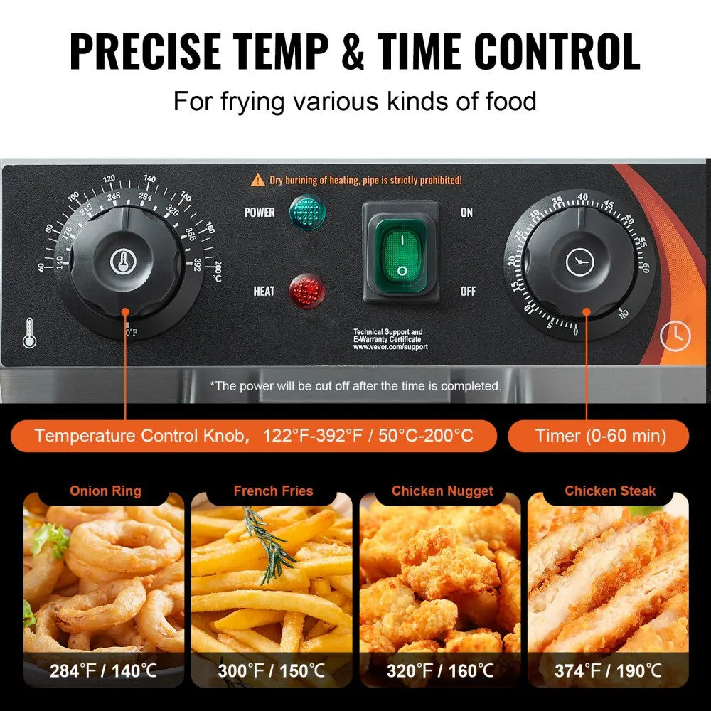 ⚡️Factory wholesale promotion 80% OFF⚡️ Commercial Deep Fryer, Dual Tank 3000W Electric Countertop Fryer with Basket, 2 x 11.6Qt/11L Double Stainless Steel Oil Fryer with Oil Filtration, Time & Temp Control, for Kitchen Restaurant Use