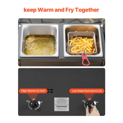 ⚡️Factory wholesale promotion 80% OFF⚡️ Outdoor Propane Deep Fryer, Dual-Tank 8QTx2 Commercial Fryer, Stainless Steel Cooker with Foldable Platform