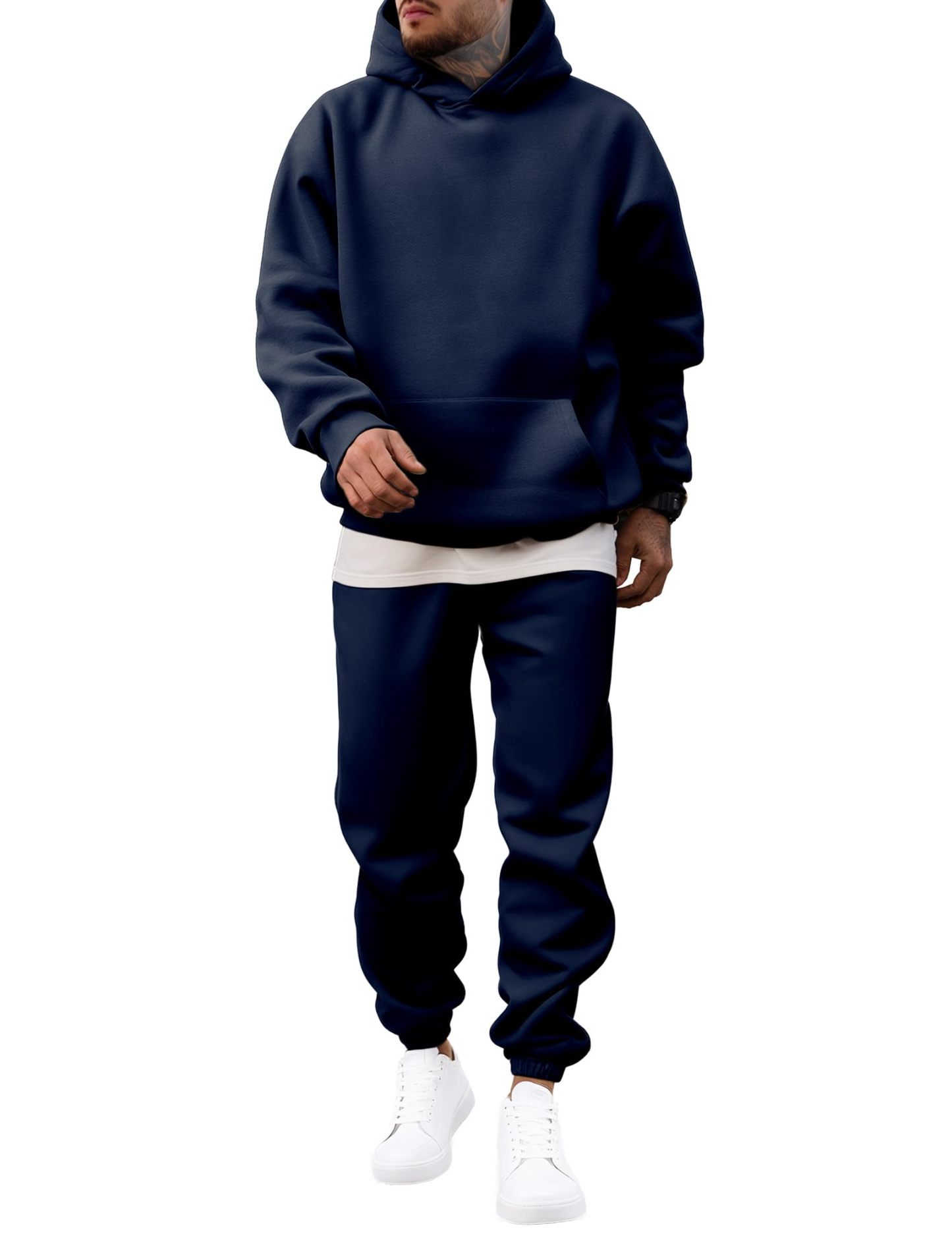 Men's 2 Piece Outfits Hoodie Sweatshirt Tracksuit & Joggers Sweatpants Sweatsuit Set