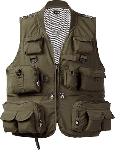 BASSDASH Versatile Men's Women's Fishing Photography Vest with Mesh Back 6 Sizes