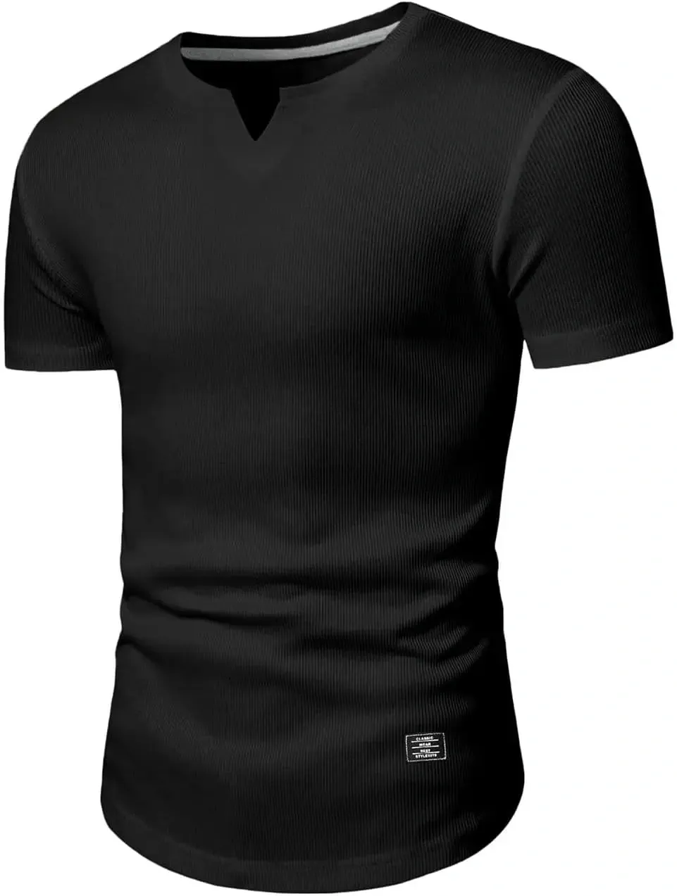 🔥Men's 12-Pack Cotton Longline Henley V-Neck T-Shirts
