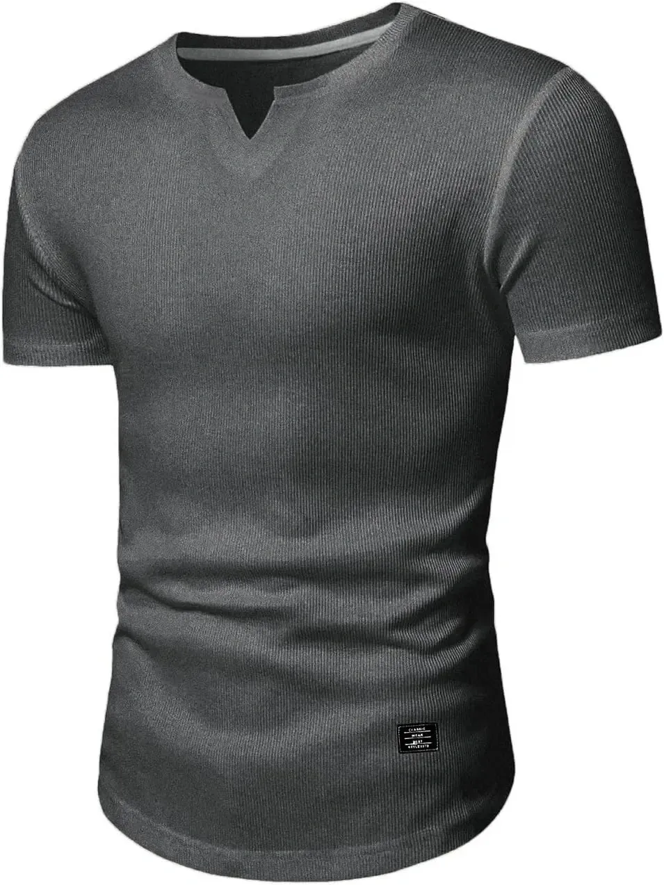 🔥Men's 12-Pack Cotton Longline Henley V-Neck T-Shirts
