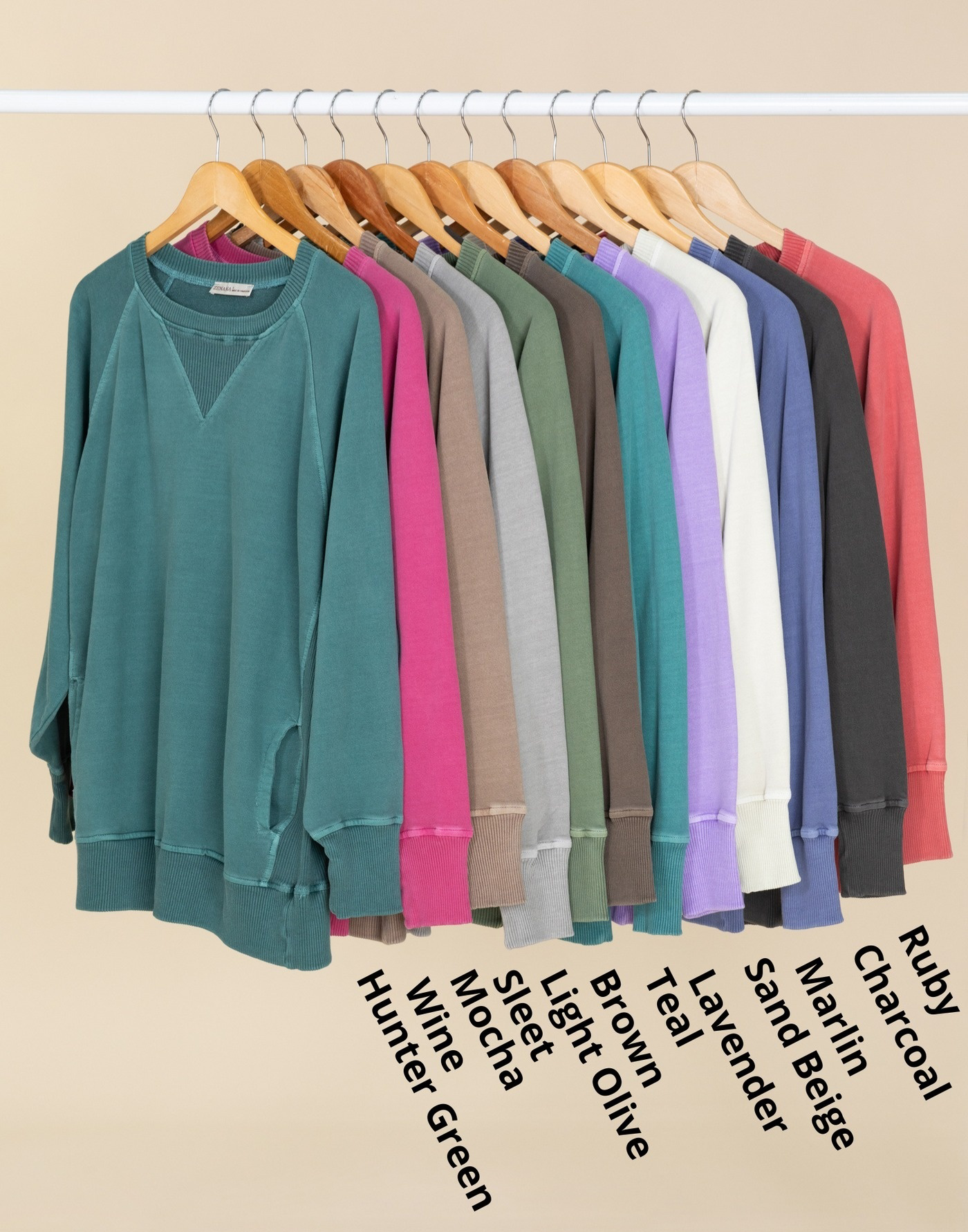 ⚠️FINAL PROMO💝12 Pairs for $25.89!🔥Pigment Dyed Sweatshirt With Pockets