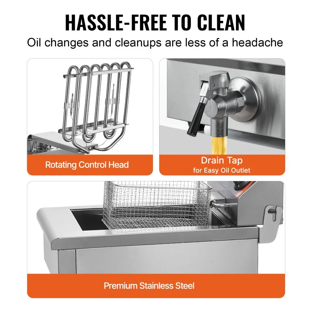 ⚡️Factory wholesale promotion 80% OFF⚡️ Commercial Deep Fryer, Dual Tank 3000W Electric Countertop Fryer with Basket, 2 x 11.6Qt/11L Double Stainless Steel Oil Fryer with Oil Filtration, Time & Temp Control, for Kitchen Restaurant Use