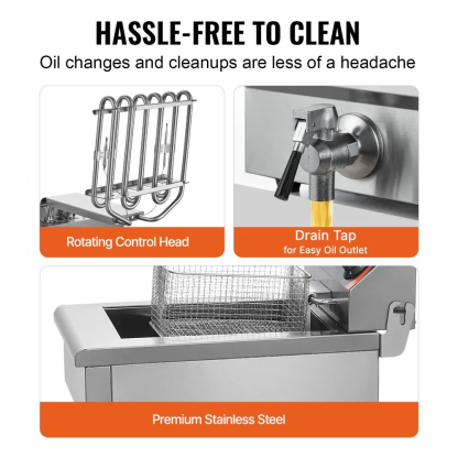 ⚡️Factory wholesale promotion 80% OFF⚡️ Commercial Deep Fryer, Dual Tank 3000W Electric Countertop Fryer with Basket, 2 x 11.6Qt/11L Double Stainless Steel Oil Fryer with Oil Filtration, Time & Temp Control, for Kitchen Restaurant Use