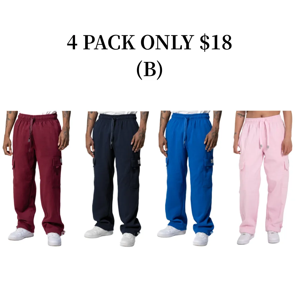 🔥 Men's Heavyweight Fleece Cargo Pants🔥8-Pack - All Colors Included, Only $24