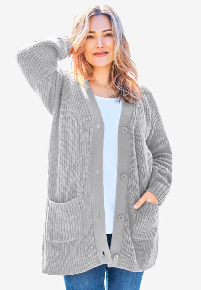 🎄Christmas sale!Button-Front Shaker Cardigan