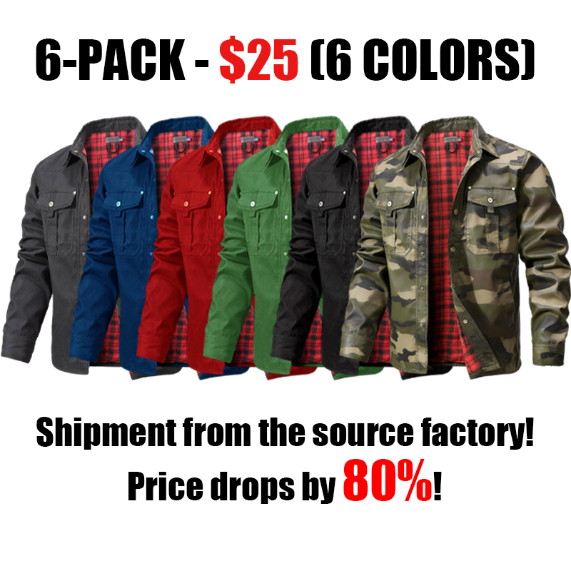 Men's Flannel Lined Shacket Jacket Plaid Brushed Lining Cowboy Western Twill Outdoor Shirt Jacket