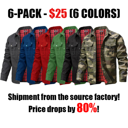 Men's Flannel Lined Shacket Jacket Plaid Brushed Lining Cowboy Western Twill Outdoor Shirt Jacket