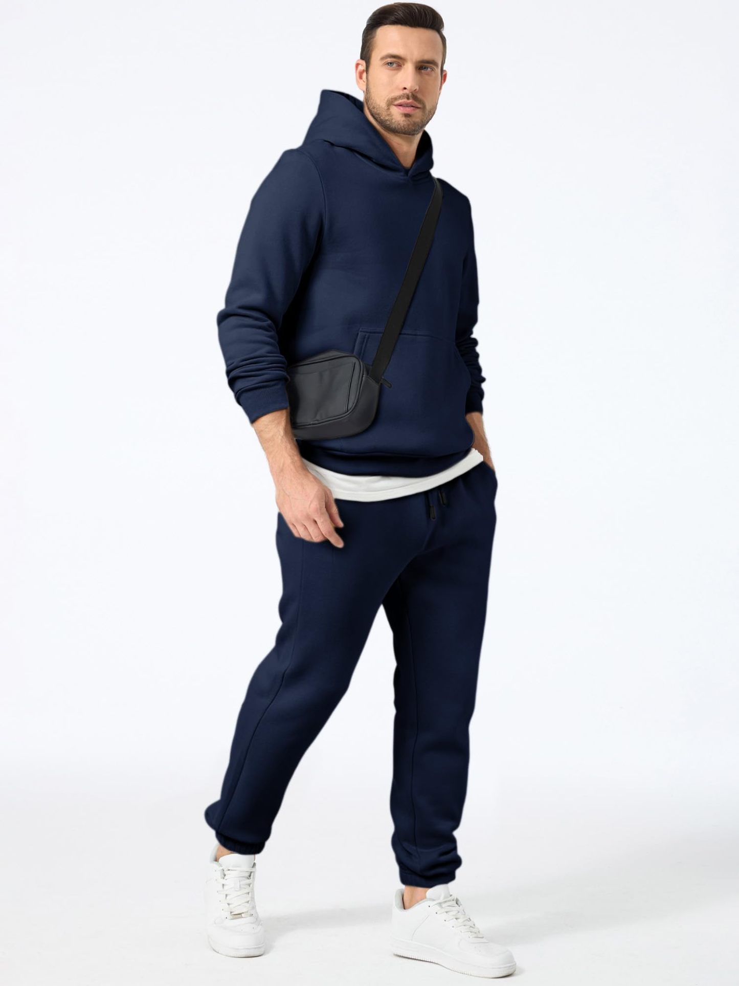 Men's 2 Piece Outfits Hoodie Sweatshirt Tracksuit & Joggers Sweatpants Sweatsuit Set