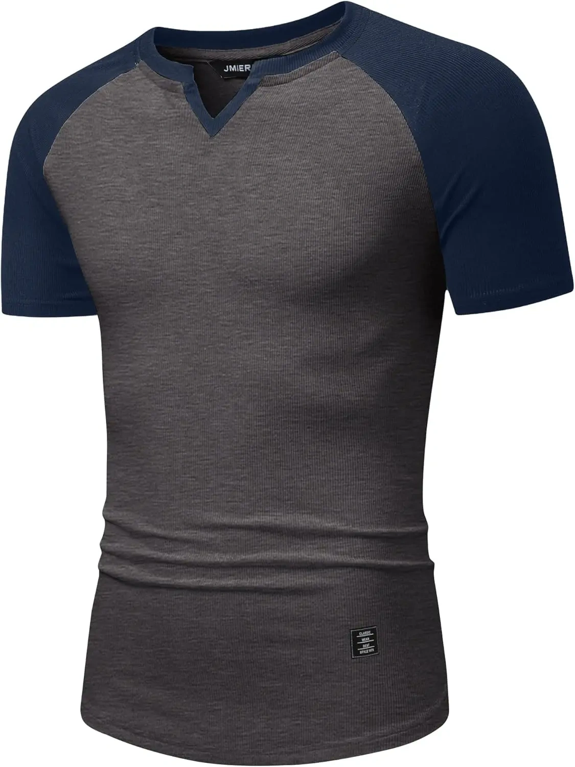 🔥Men's 12-Pack Cotton Longline Henley V-Neck T-Shirts