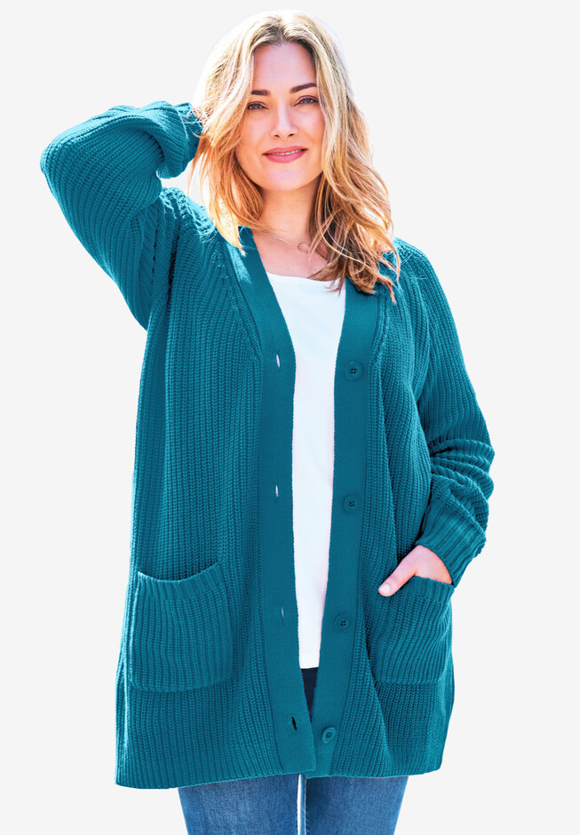 🎄Christmas sale!Button-Front Shaker Cardigan