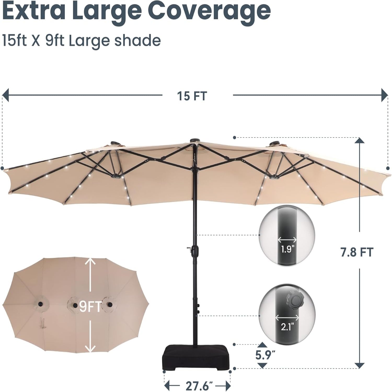 [Copy]Lumen Double Patio Umbrella