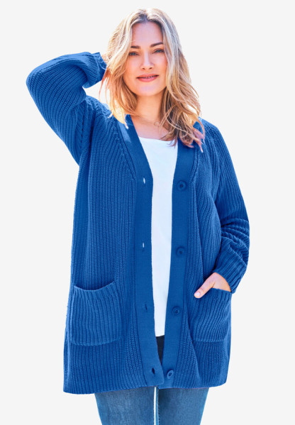🎄Christmas sale!Button-Front Shaker Cardigan