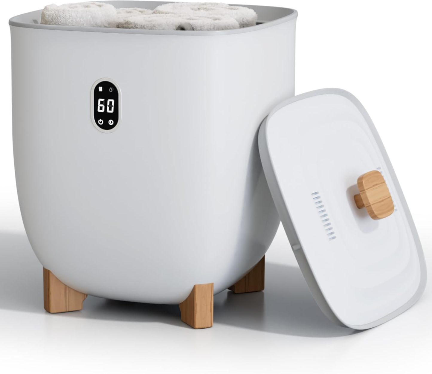 ⏰Towel Warmer Bucket, 20L Large Towel Warmers for Bathroom and Spa, Auto Shut-Off & Adjustable Timer for 20/40/60/90 mins, Towel Warmer with Fragrance Disc, Gift for Him&Her, Blankets