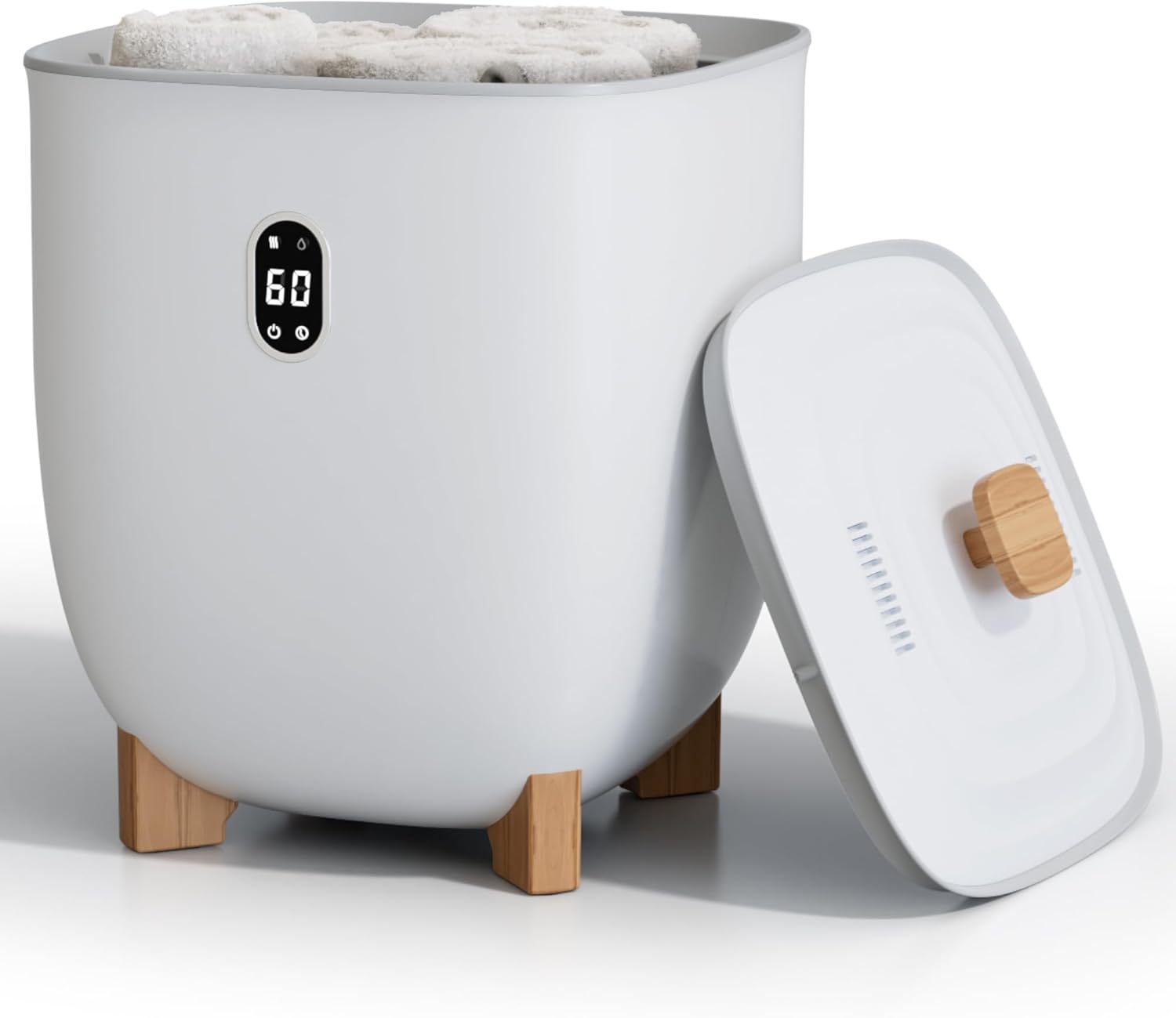 ⏰Towel Warmer Bucket, 20L Large Towel Warmers for Bathroom and Spa, Auto Shut-Off & Adjustable Timer for 20/40/60/90 mins, Towel Warmer with Fragrance Disc, Gift for Him&Her, Blankets