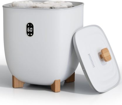 ⏰Towel Warmer Bucket, 20L Large Towel Warmers for Bathroom and Spa, Auto Shut-Off & Adjustable Timer for 20/40/60/90 mins, Towel Warmer with Fragrance Disc, Gift for Him&Her, Blankets