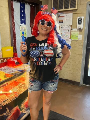 @flamingo’s show of American Flag Patched Button Fly Cut Out Denim Shorts - thumbnail