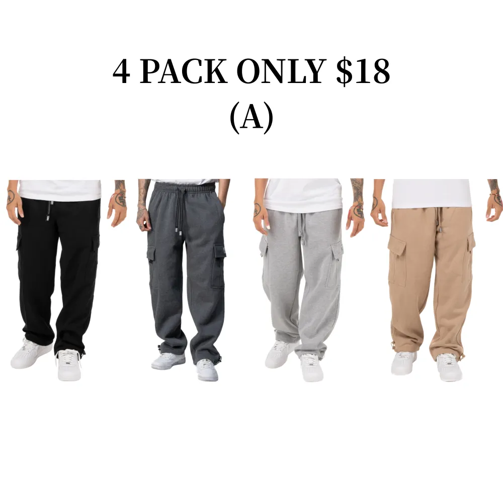 🔥 Men's Heavyweight Fleece Cargo Pants🔥8-Pack - All Colors Included, Only $24