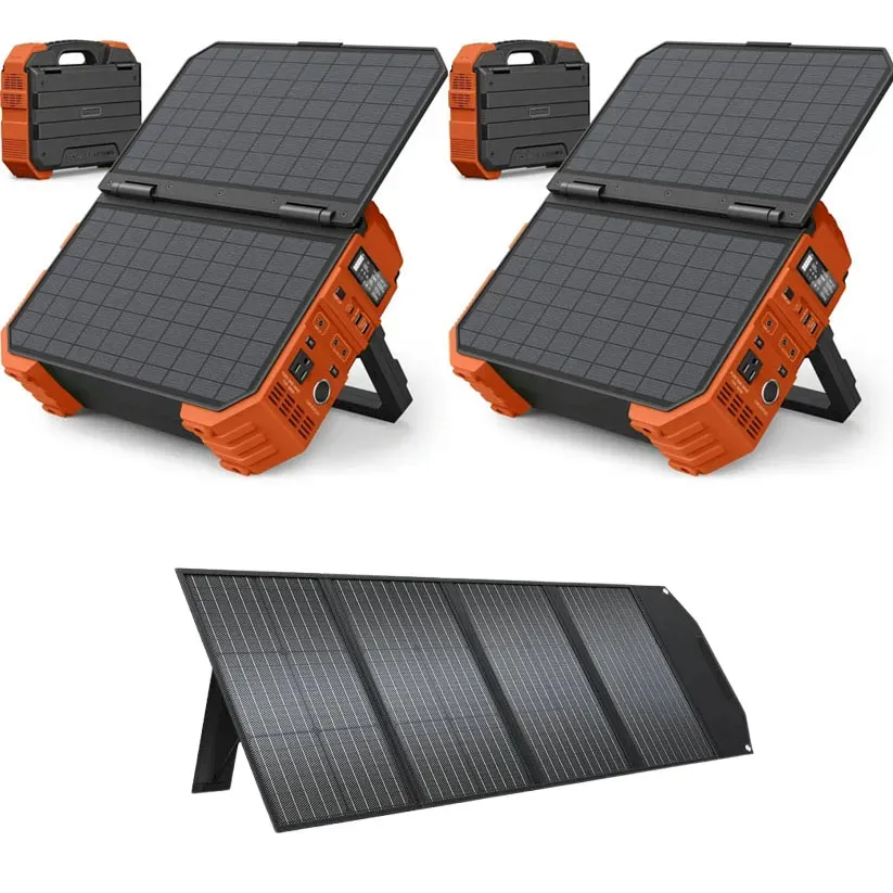 Spring Sale💥Last Day Buy 1 Get 1 Free💥Portable Power Station with Built-in Solar Panel