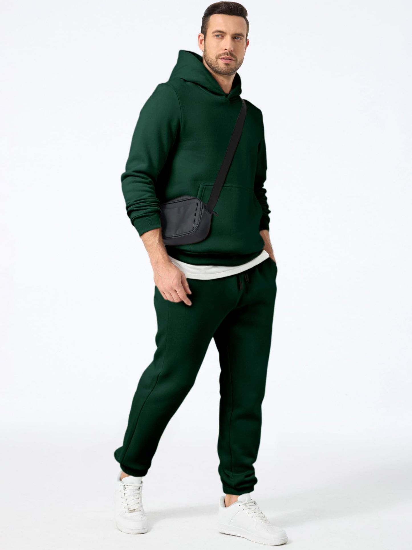 Men's 2 Piece Outfits Hoodie Sweatshirt Tracksuit & Joggers Sweatpants Sweatsuit Set