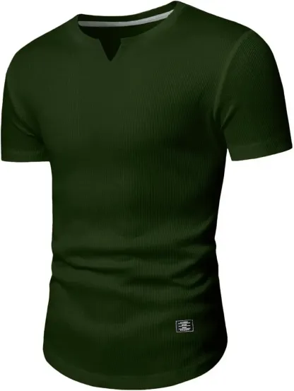 🔥Men's 12-Pack Cotton Longline Henley V-Neck T-Shirts