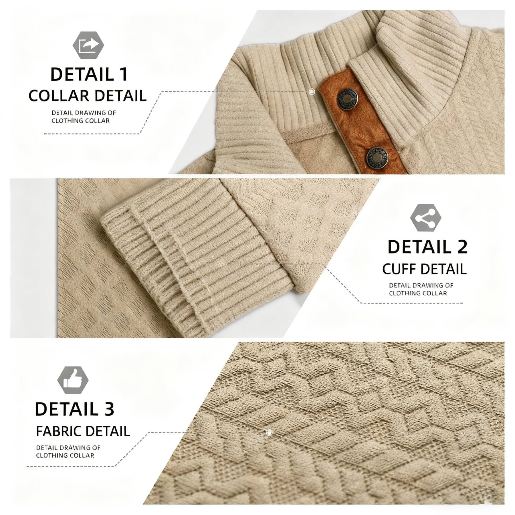 🔥SEPTEMBER HOT-SALE 🔥Men's Spring/Fall Stand Collar Long Sleeve Casual Outdoor Jacquard Knit Sweatshirt