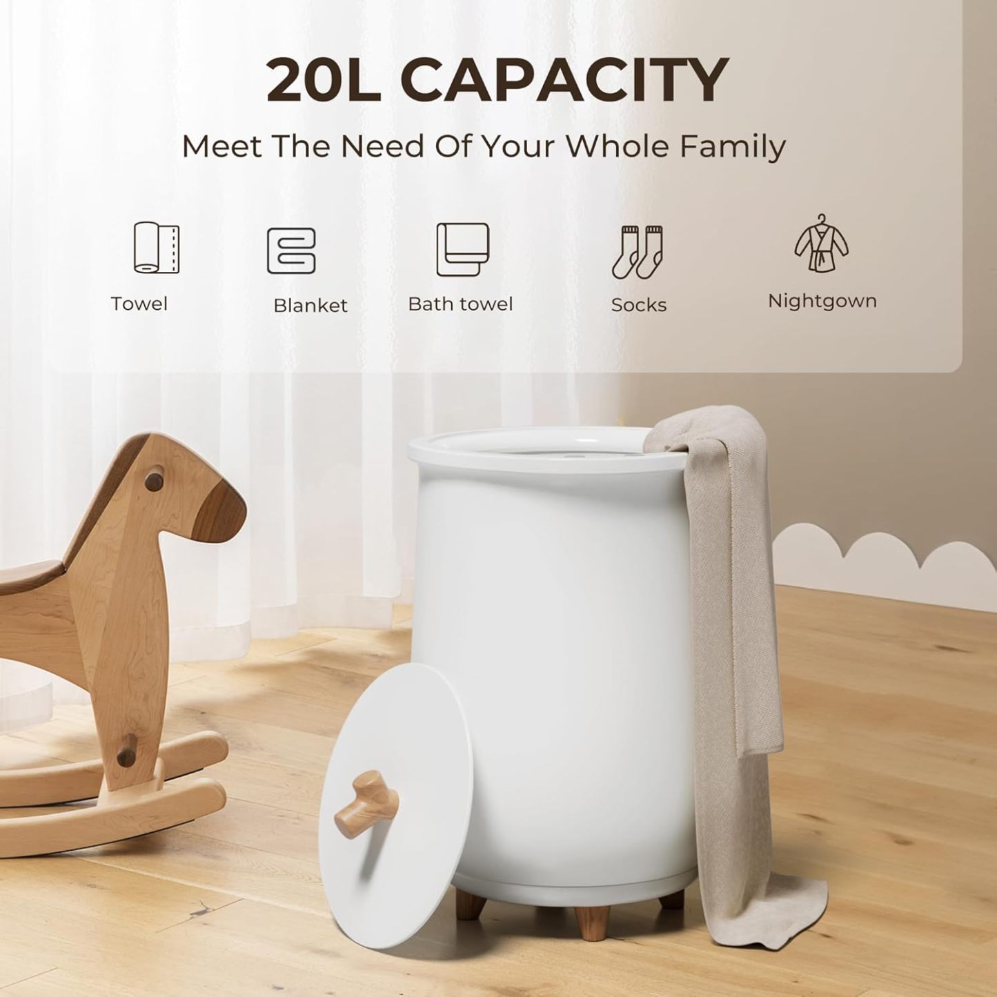 ⏰Towel Warmer Bucket, 20L Large Towel Warmers for Bathroom and Spa, Auto Shut-Off & Adjustable Timer for 20/40/60/90 mins, Towel Warmer with Fragrance Disc, Gift for Him&Her, Blankets