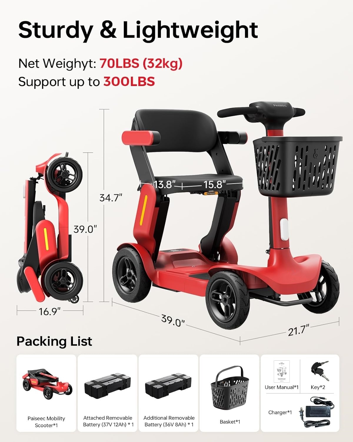 ⚡Clearance Sale⚡Folding Mobility Scooters for Seniors