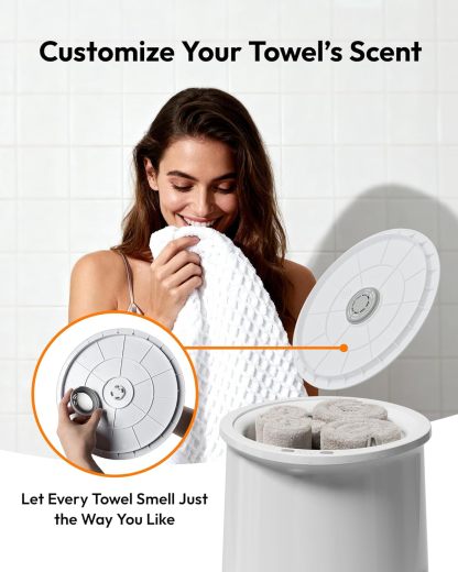 ⏰Towel Warmer Bucket, 20L Large Towel Warmers for Bathroom and Spa, Auto Shut-Off & Adjustable Timer for 20/40/60/90 mins, Towel Warmer with Fragrance Disc, Gift for Him&Her, Blankets