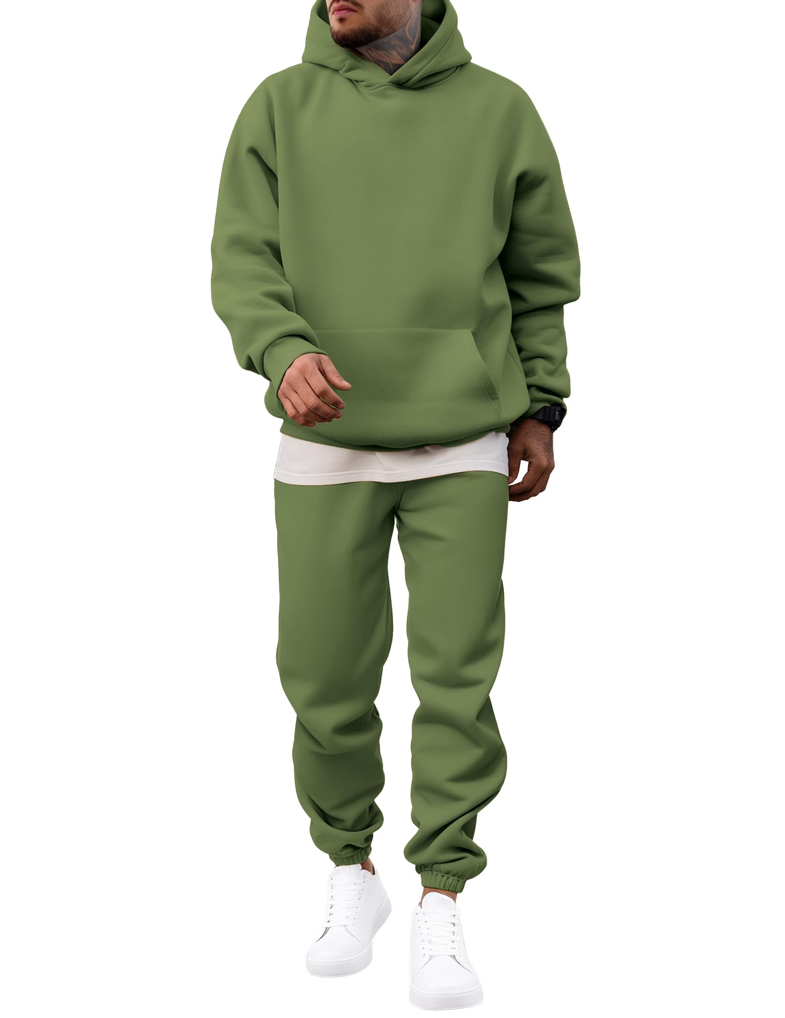 Men's 2 Piece Outfits Hoodie Sweatshirt Tracksuit & Joggers Sweatpants Sweatsuit Set