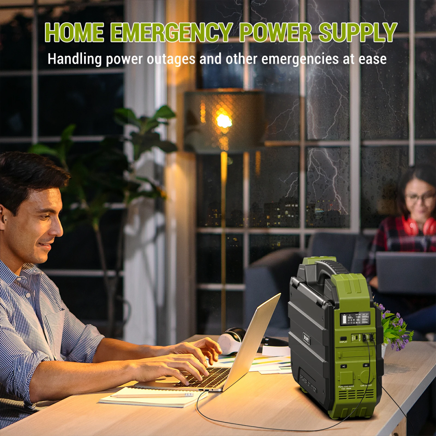 Spring Sale💥Last Day Buy 1 Get 1 Free💥Portable Power Station with Built-in Solar Panel