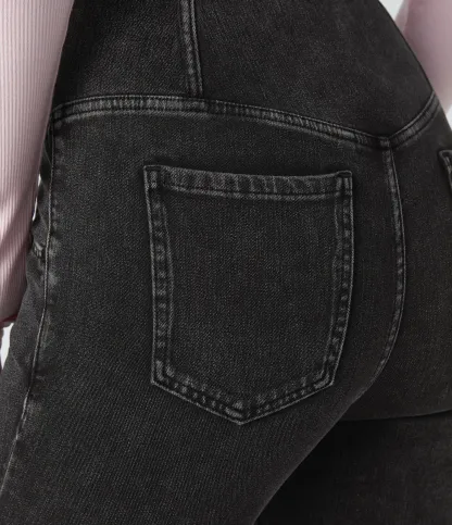 LBF-⚡High Waisted Crossover Pocket Washed Stretchy Knit Casual Super Flare Jeans⚡