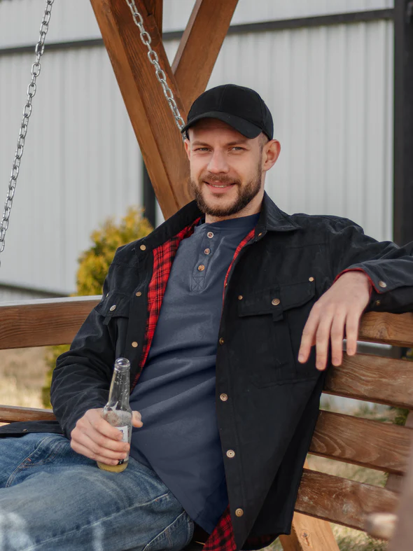 Men's Flannel Lined Shacket Jacket Plaid Brushed Lining Cowboy Western Twill Outdoor Shirt Jacket