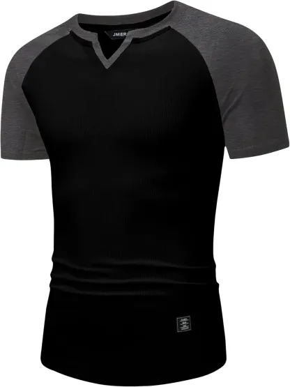 🔥Men's 12-Pack Cotton Longline Henley V-Neck T-Shirts