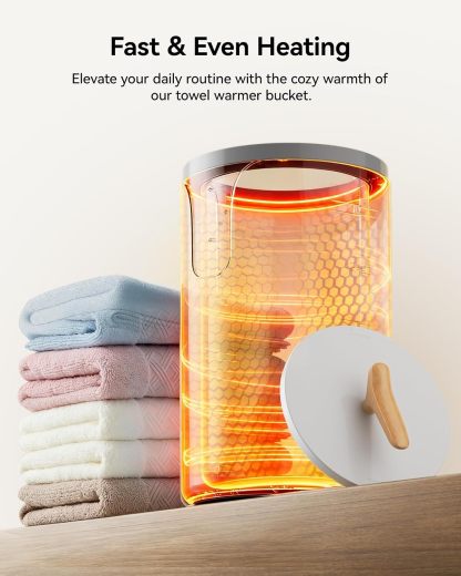 ⏰Towel Warmer Bucket, 20L Large Towel Warmers for Bathroom and Spa, Auto Shut-Off & Adjustable Timer for 20/40/60/90 mins, Towel Warmer with Fragrance Disc, Gift for Him&Her, Blankets