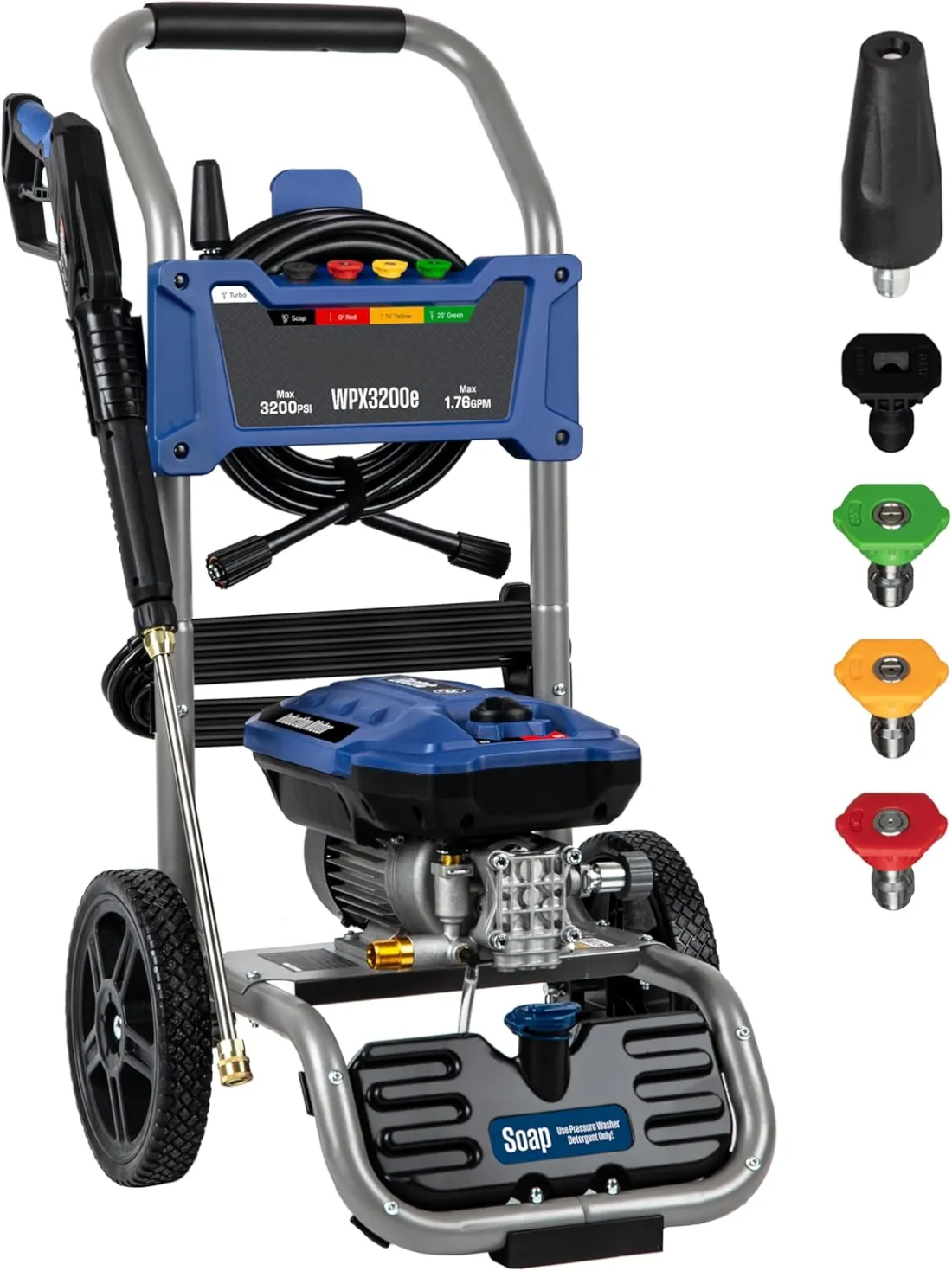 🔥 Limited-Time Deal – Save Up To 80% !Electric Pressure Washer, 3000 PSI, 1.76 GPM, Induction Motor, 5 Nozzles, Soap Tank