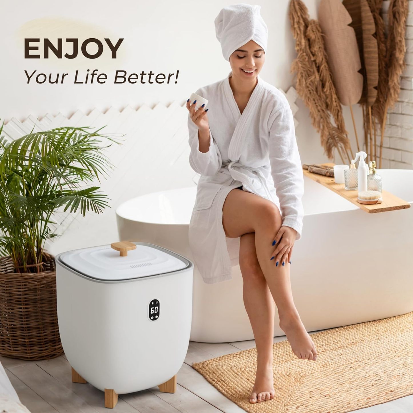 ⏰Towel Warmer Bucket, 20L Large Towel Warmers for Bathroom and Spa, Auto Shut-Off & Adjustable Timer for 20/40/60/90 mins, Towel Warmer with Fragrance Disc, Gift for Him&Her, Blankets