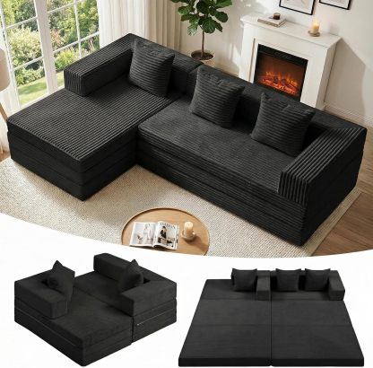 🔥 Limited-Time Deal – Save Up To 80% !Modular Sectional Sofa, Boneless Convertible Oversized Sleeper Sofa Bed