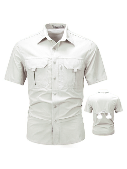 DD 🔥12-Pack Men‘s Patched Quick-Dry Short Sleeve Shirt