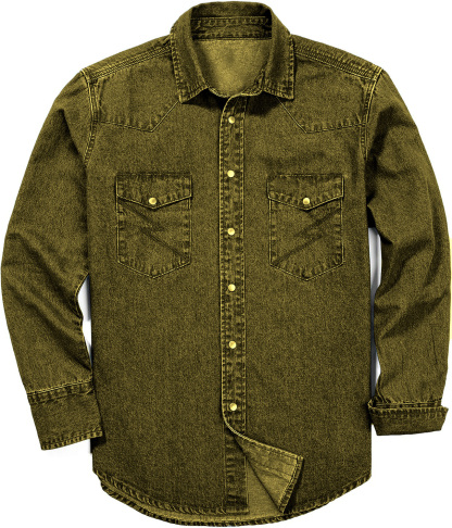 🔥 Limited-Time Deal – Save Up To 80% !🔥Men's Long Sleeve Stone-Washed and Pre-Washed Denim Work Shirt
