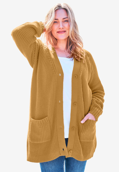 🎄Christmas sale!Button-Front Shaker Cardigan