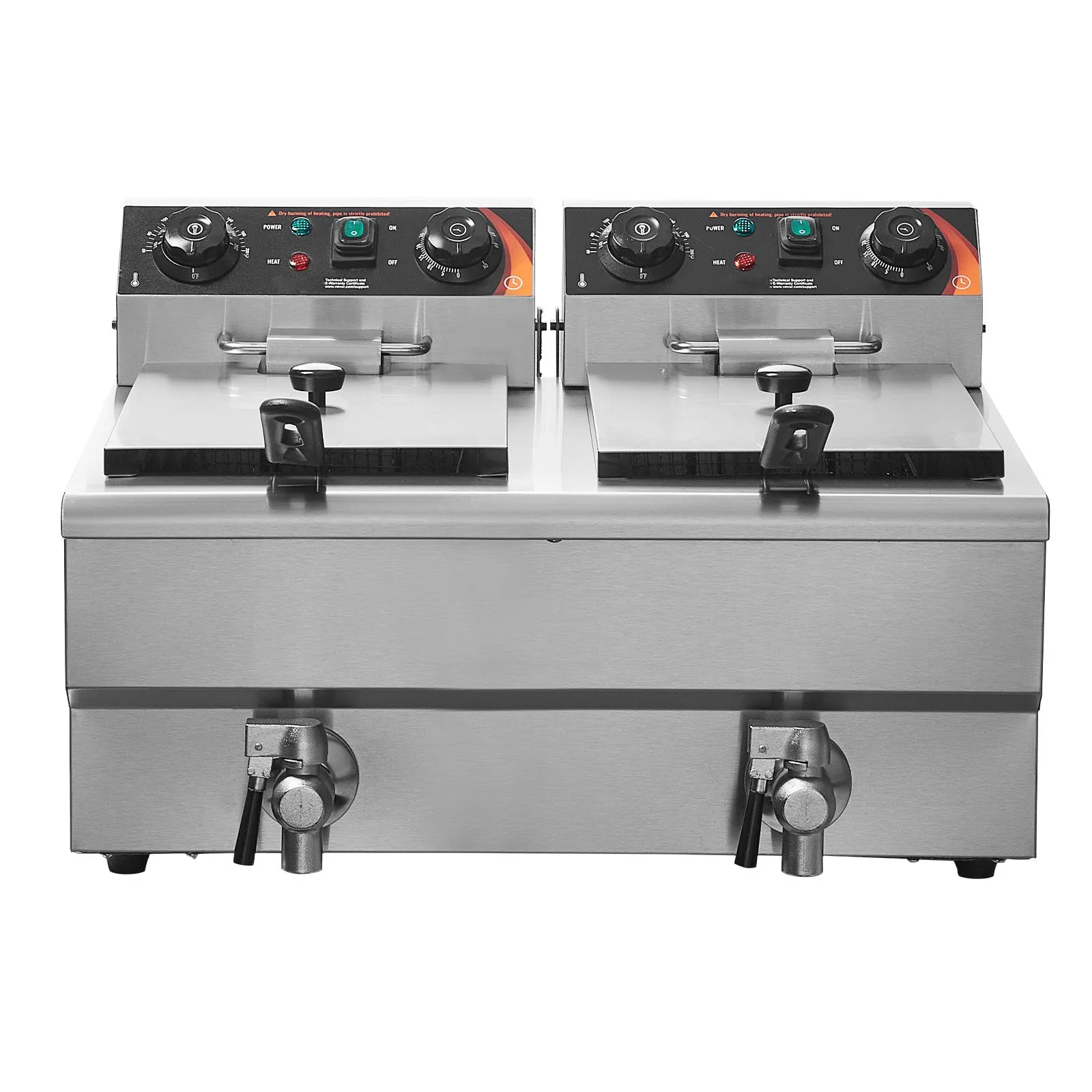 ⚡️Factory wholesale promotion 80% OFF⚡️ Commercial Deep Fryer, Dual Tank 3000W Electric Countertop Fryer with Basket, 2 x 11.6Qt/11L Double Stainless Steel Oil Fryer with Oil Filtration, Time & Temp Control, for Kitchen Restaurant Use