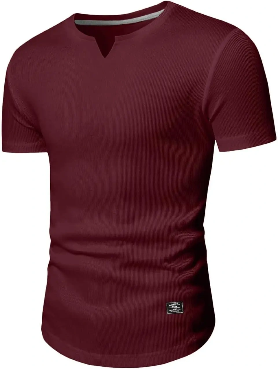 🔥Men's 12-Pack Cotton Longline Henley V-Neck T-Shirts