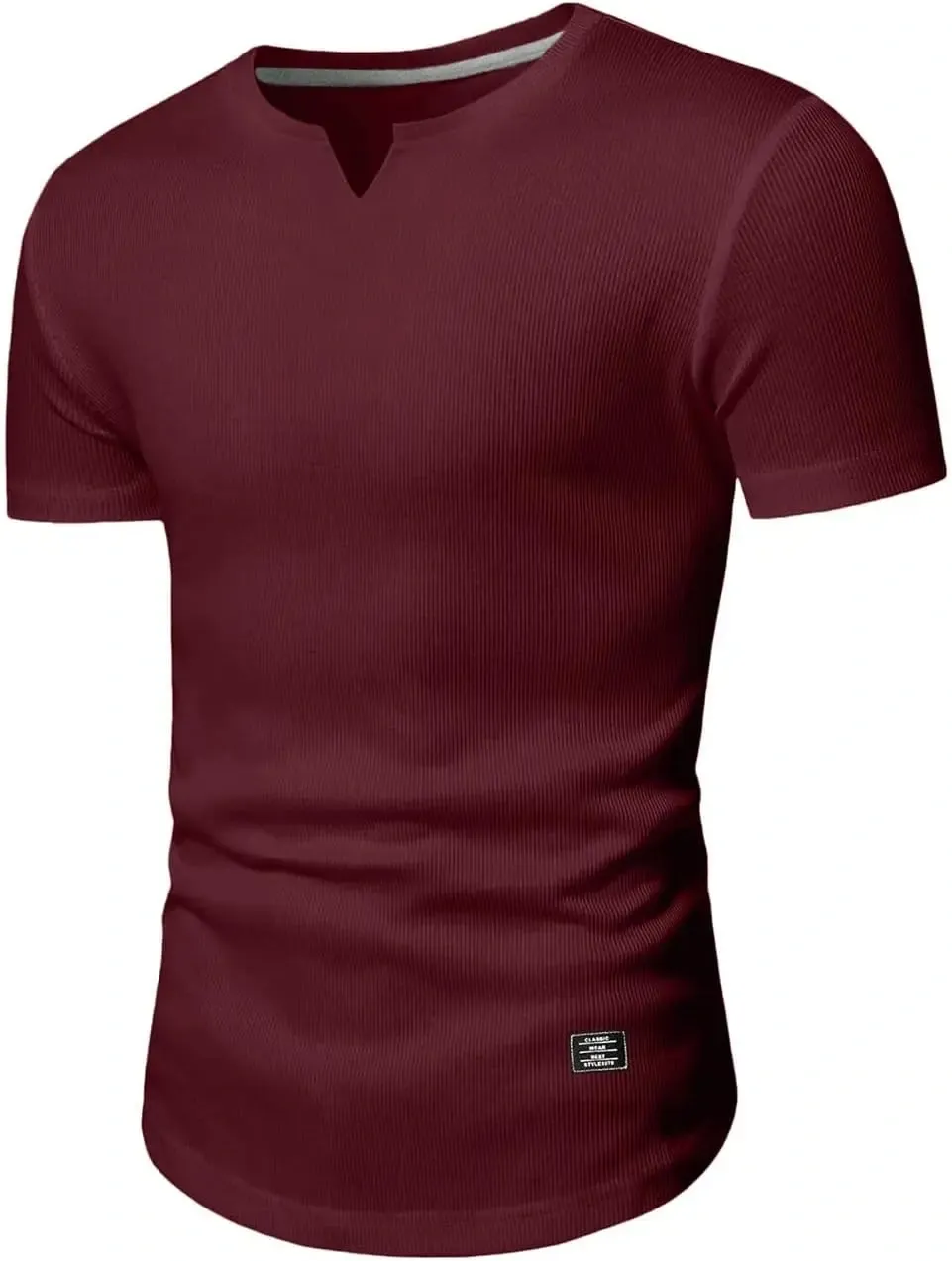 🔥Men's 12-Pack Cotton Longline Henley V-Neck T-Shirts